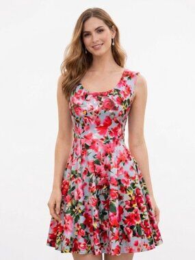 Milly Floral Fit & Flare Mini Dress Garden Party Size 4